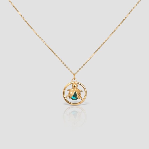 Handmade Solid Gold Ladybug Necklace