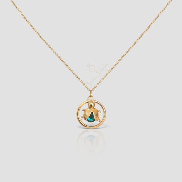 Handmade Solid Gold Ladybug Necklace - Image 4