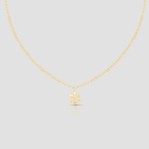 Handmade Solid Gold Snowflake Necklace | Minimalist Pendant | Elegant Short Necklace | Perfect Christmas Jewellery Gift for Her
