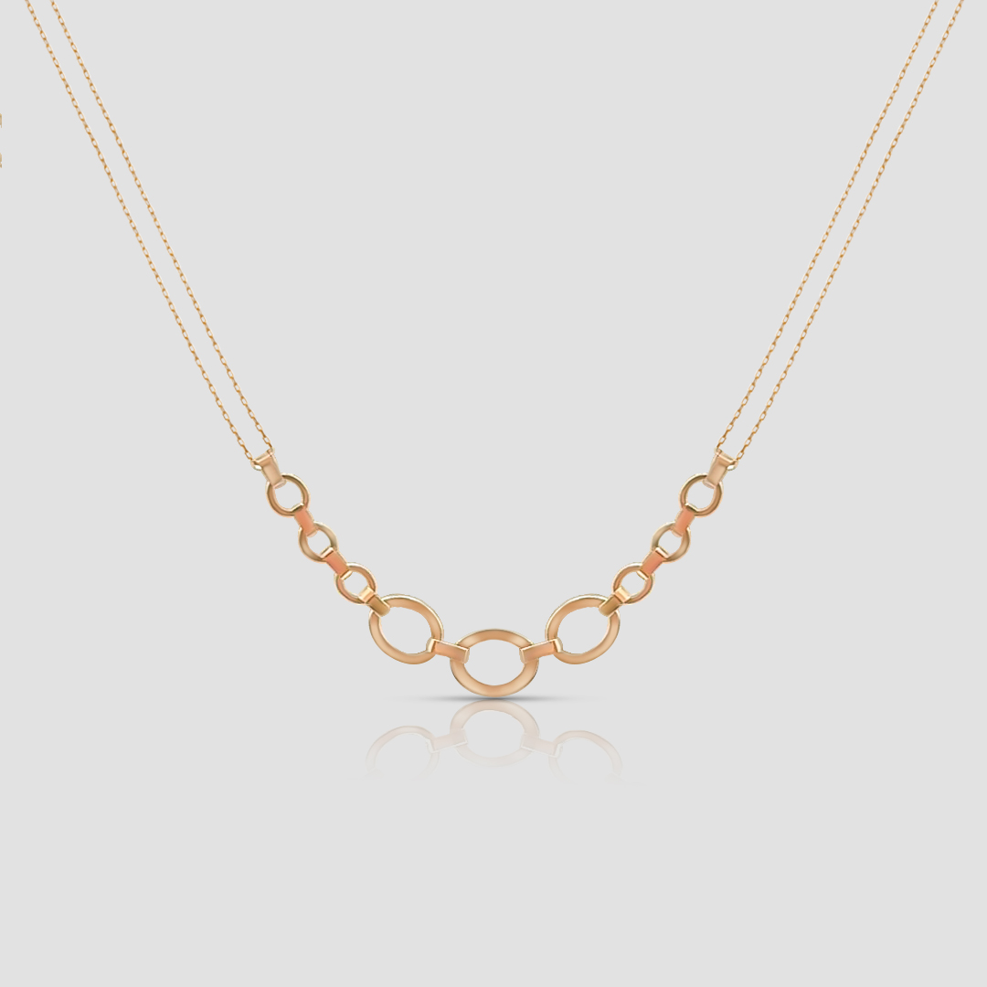 Handmade 14k solid Gold chain necklace, oval mixed round link chain, chunky gold necklace jewelry gift women