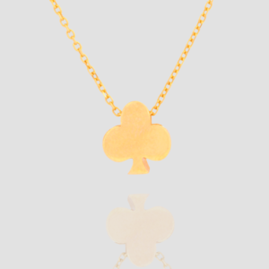Clover Necklace, Poker Club Solid Gold Pendant Necklace, Handmade 14k Solid Gold Clover Pendant, Poker Club Necklace Luck and Luxury