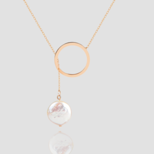 Karma Y Necklace, 18k Solid Gold Handmade Elegant Karma Necklace with Sell Pendant, A Perfect Gift for Special Occasions