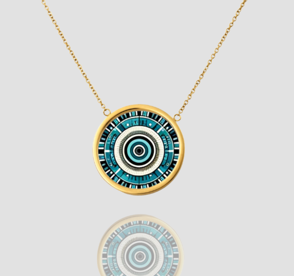 Evil Eye 14K Solid Gold Necklace, handmade Solid Gold Evil Eye Charm Necklace for Protection and Elegance & Warding Off Negativity
