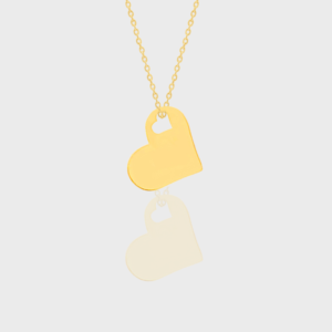 Valentine's 18k Solid Gold Heart Necklace, Handmade Solid Gold Heart Pendant Necklace, Valentine's Gift for Her