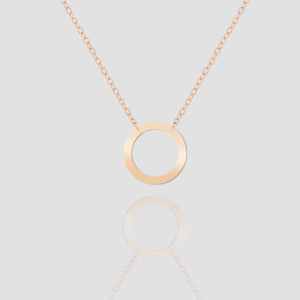18k solid gold Karma Circle Necklace, Handmade gold Karma Necklace, Minimalist Round Geometric Necklace