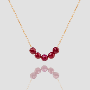 14k solid gold beaded necklace handmade