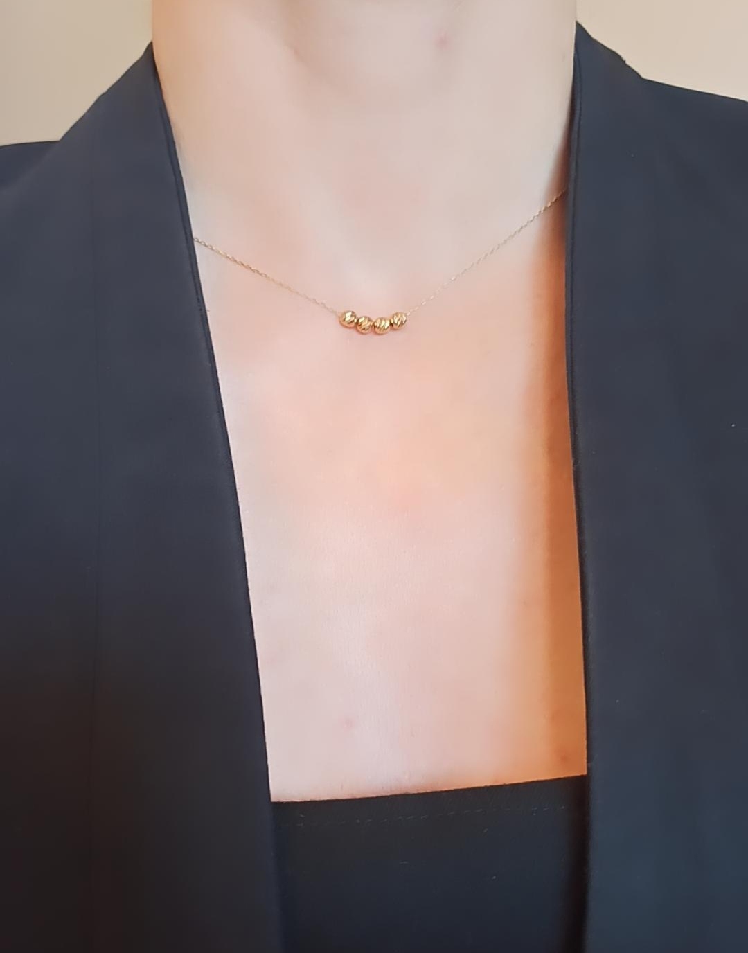 Handmade 14k solid Gold chain necklace, oval mixed round link chain, chunky gold necklace jewelry gift women - Image 15