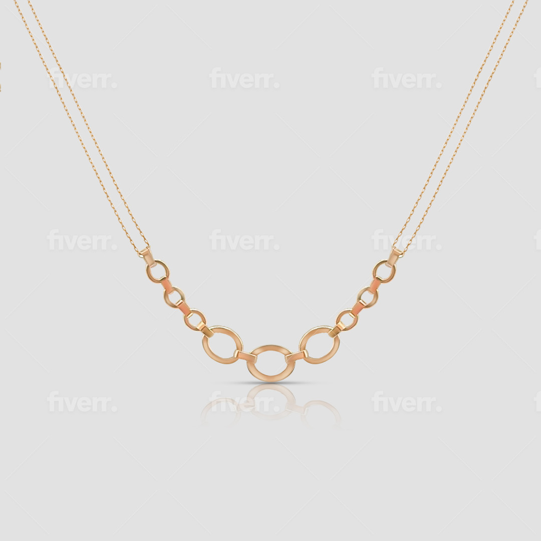 Handmade 14k solid Gold chain necklace, oval mixed round link chain, chunky gold necklace jewelry gift women