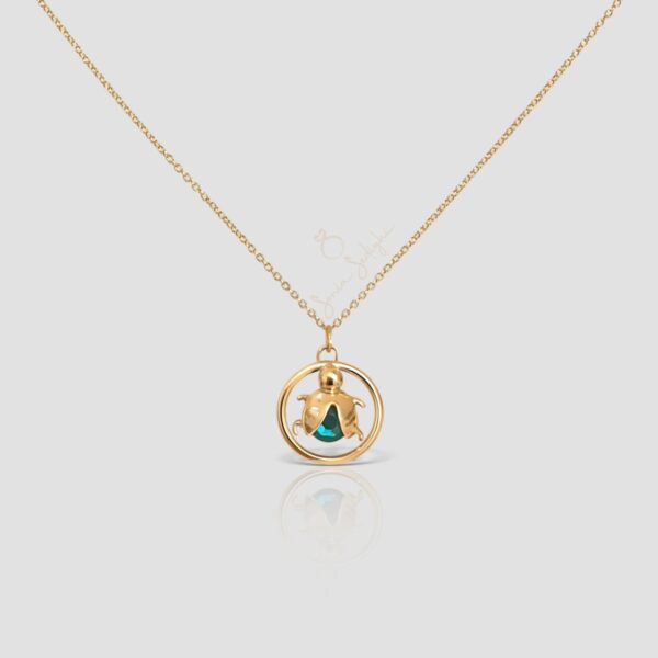 Handmade Solid Gold Ladybug Necklace - Image 8