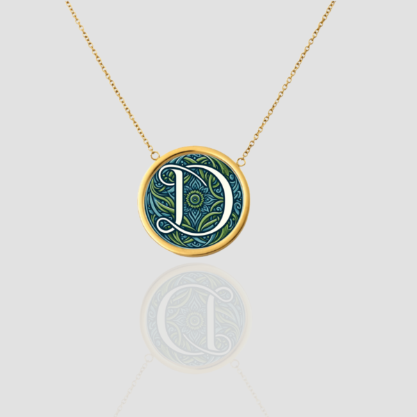18k Solid Gold Initial Letter Necklace, Handmade Personalized Necklace, Letter D Initial Custom Monogram Pendant