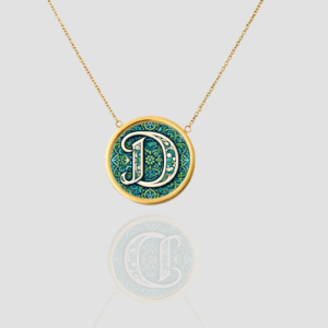 18k Solid Gold Initial Letter Necklace, Handmade Personalized Necklace, Letter D Initial Custom Monogram Pendant