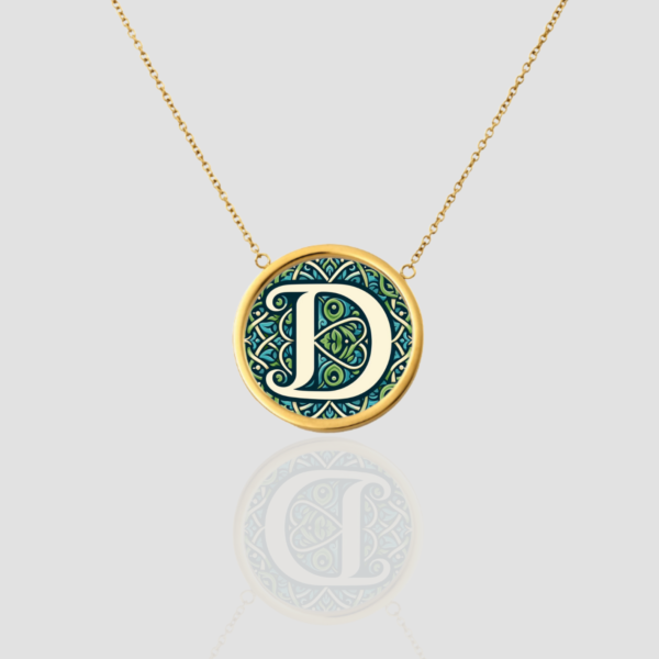 18k Solid Gold Initial Letter Necklace, Handmade Personalized Necklace, Letter D Initial Custom Monogram Pendant