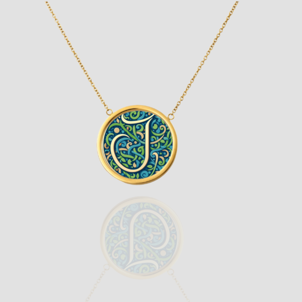 18k Solid Gold Initial Letter Necklace, Personalized Pendant Custom Monogram Necklace, Handmade Letter J Initial Pendant