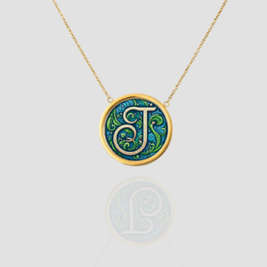 18k Solid Gold Initial Letter Necklace, Personalized Pendant Custom Monogram Necklace, Handmade Letter J Initial Pendant