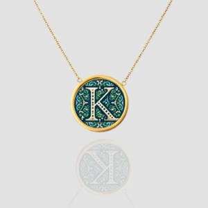 18k Solid Gold Initial Letter Necklace, Handmade Personalized Name Letter K Necklace, Initial Custom Monogram Pendant