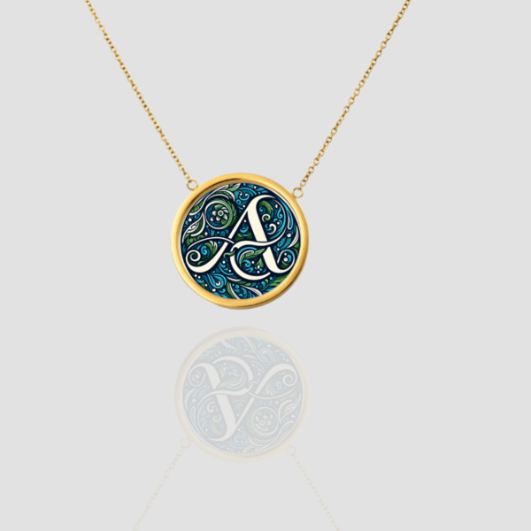 Handmade Solid Gold Initial Letter Necklace, Personalized Necklace Custom Monogram Pendant, Name Letter A Initial Pendant - Image 2