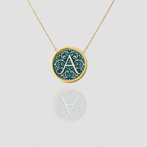 Handmade 18k Solid Gold Initial Letter Necklace, Personalized Necklace Custom Monogram Pendant, Name Letter A Initial Pendant