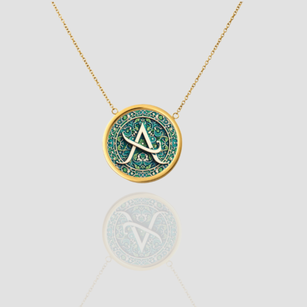 Handmade Solid Gold Initial Letter Necklace, Personalized Necklace Custom Monogram Pendant, Name Letter A Initial Pendant - Image 5